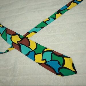 Versace Multicolor Geometric Tie